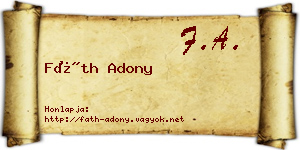 Fáth Adony névjegykártya